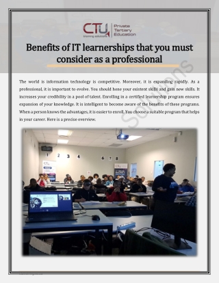 Benefits of IT learnerships that you must consider as a professional