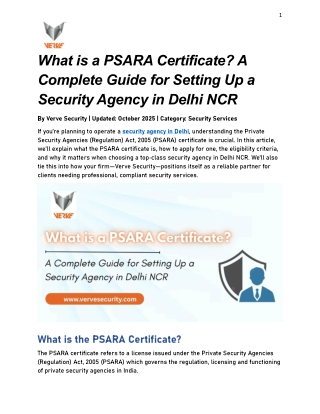 Everything You Must Know Before Choosing a Security Agency in Delhi NCR