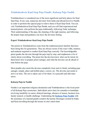 Trimbakeshwar Kaal Sarp Puja Pandit _ Kalsarp Puja Nashik