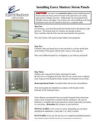 Installing Eurex Shutters Storm Panels