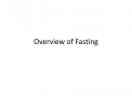 overview of fasting