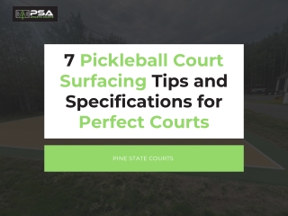 Pickleball Court Surfacing Tips