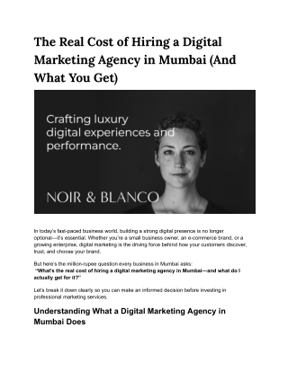 The Real Cost of Hiring a Digital Marketing Agency in Mumbai (And What You Get)