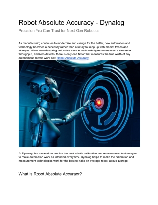 Robot Absolute Accuracy - Dynalog