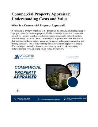 Commercial Property Appraisal: Understanding Costs and Value