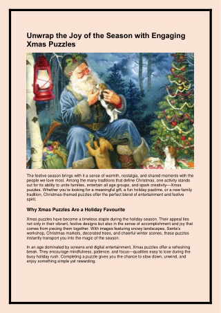 Unwrap the Joy of the Season with Engaging Xmas Puzzles