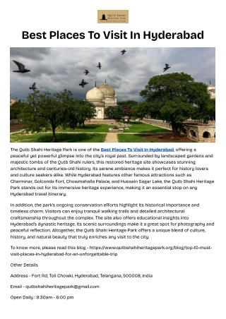 Best Places To Visit In Hyderabad