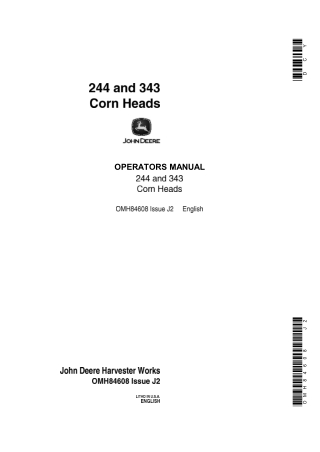John Deere 244 Corn Heads Operator’s Manual Instant Download (Publication No.OMH84608)