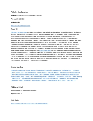 Palliative Care Santa Ana