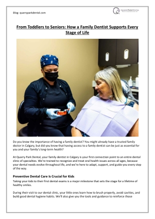 From Toddlers to Seniors How a Family Dentist Supports Every Stage of Life