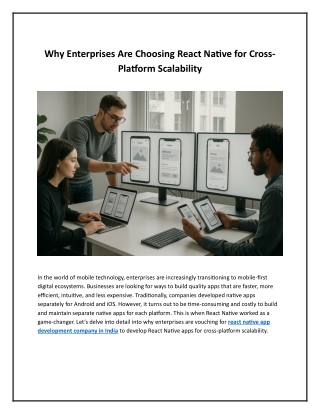 Why Enterprises Are Choosing React Native for Cross-Platform Scalability