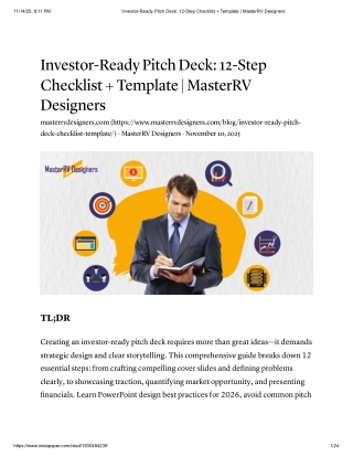 Investor-Ready Pitch Deck_ 12-Step Checklist   Template _ MasterRV Designers