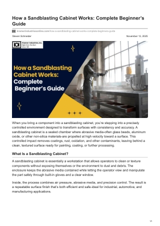 kramerindustriesonline.com-How a Sandblasting Cabinet Works Complete Beginners Guide