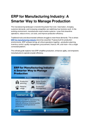 ERP for Manufacturing Industry_ A Smarter Way to Manage Production