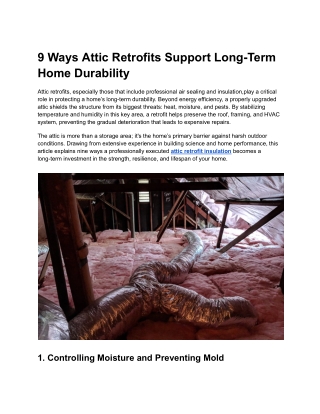 9 Ways Attic Retrofits Support Long-Term Home Durability
