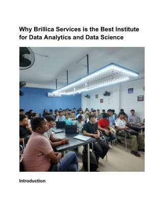 Why Brillica Services is the Best Institute for Data Analytics and Data Science