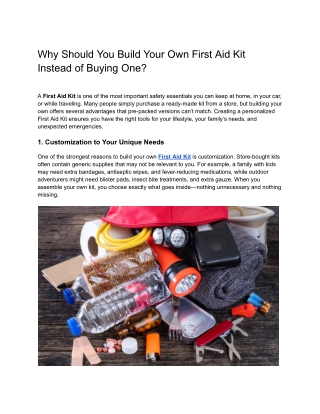 Why Should You Build Your Own First Aid Kit Instead of Buying One