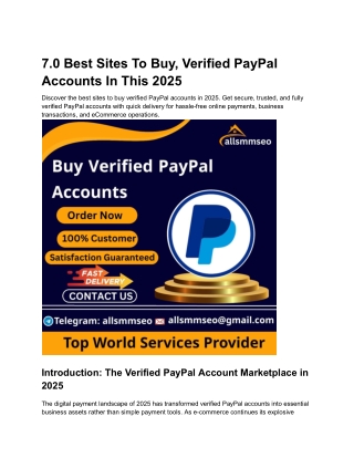 7.0 Best Sites To Buy, Verified PayPal Accounts In This 2025