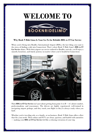 Bradley Airport to CT Executive Ride Car Service