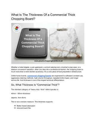 What Is The Thickness Of a Commercial Thick Chopping Board