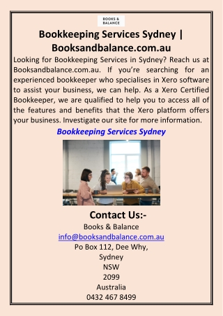 Bookkeeping Services Sydney Booksandbalance.com.au