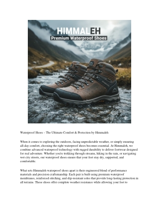HIMMALEH Waterproof Shoes | Premium Outdoor Comfort & Durability