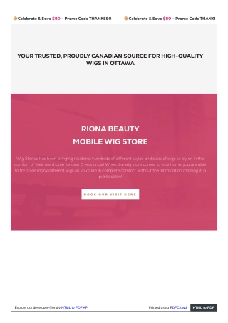 Synthetic & Human Hair Wigs in Ottawa | Riona Beauty Wigs