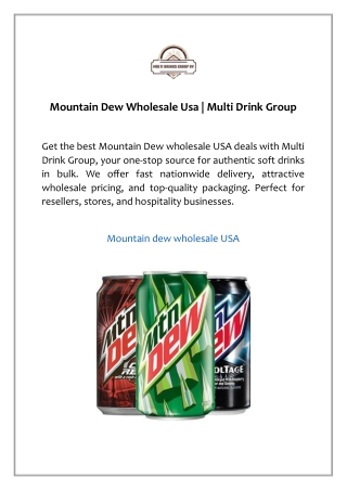 Mountain Dew Wholesale Usa | Multi Drink Group