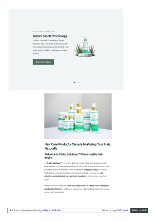 Premium Hair Care Products in Canada – Tricho Solutions