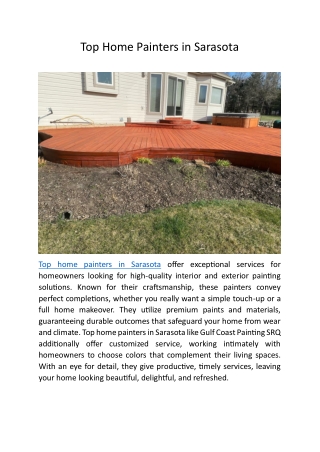 Top Home Painters in Sarasota