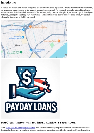 Bad Credit? Here’s Why You Should Consider a Payday Loan