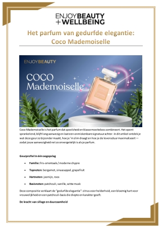 Het parfum van gedurfde elegantie Coco Mademoiselle - PDF