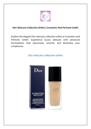 Dior Skincare Collection Online | Cosmetics And Perfume Gmbh