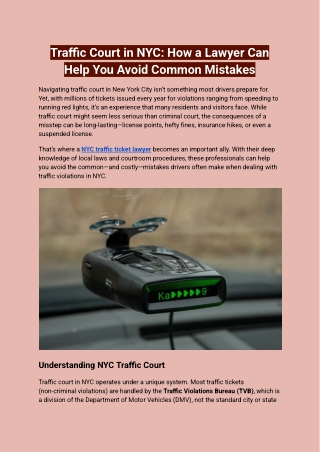 Traffic Court in NYC_ How a Lawyer Can Help You Avoid Common Mistakes