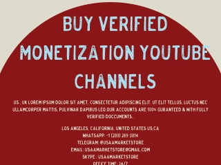 Buy Verified Monetization Youtube Channels