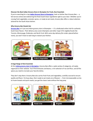 Discover the Best Indian Grocery Store in Brampton for Fresh, Desi Essentials