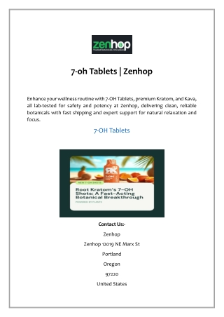 7-oh Tablets | Zenhop