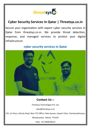 Cyber Security Services In Qatar Threatsys.co.in