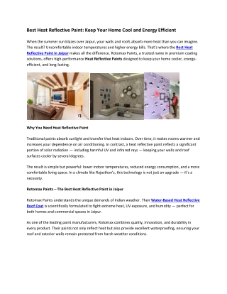 Best Heat Reflective Paint- Keep Your Home Cool and Energy Efficient