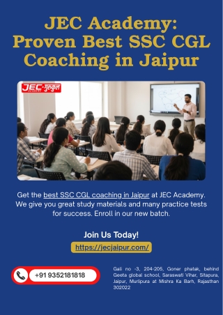 JEC Academy Proven Best SSC CGL Coaching in Jaipur