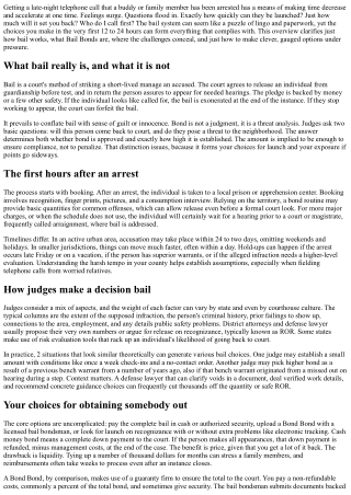 Understanding the Bail Bonds Process: A Novice's Guide