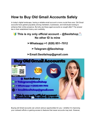 How to Buy Old Gmail Accounts Safely