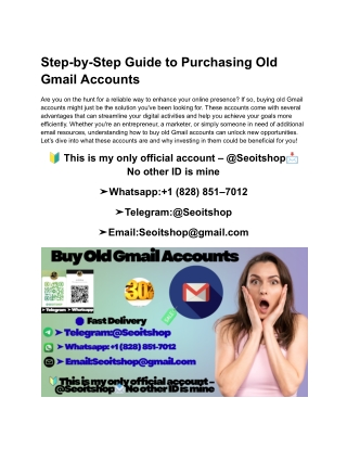 Step-by-Step Guide to Purchasing Old Gmail Accounts