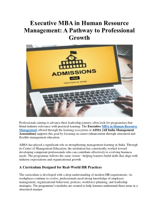 Executive MBA in Human Resource Management