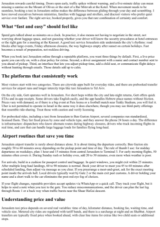 Book Taxi Jerusalem Online: Fast and Easy Options