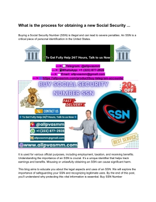 What is the process for obtaining a new Social Security ...