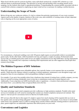 The Typical Mistakes of DIY restroom services vs expert rentals.