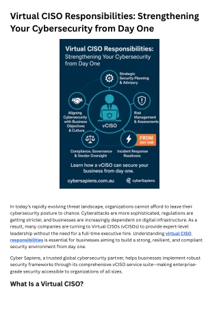 Virtual CISO Responsibilities Strengthening Your Cybersecurity from Day One
