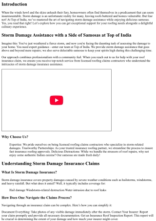 Storm Damage Assistance with a Side of Samosas at Top of India