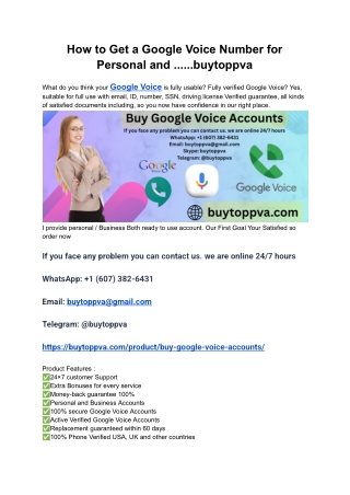 Best Sites To Buy Google Voice Accounts And Numbers ...